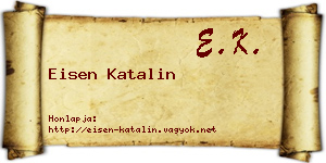 Eisen Katalin névjegykártya